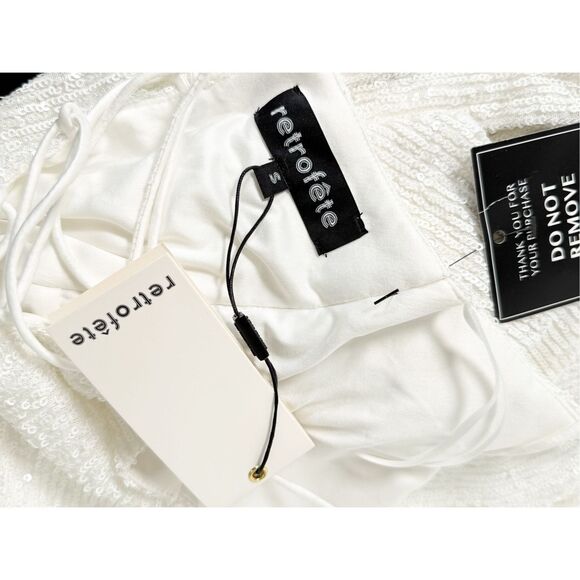 NWT Retrofete Violet asymmetric lace-up sequined stretch-tulle gown Size Small - Picture 12 of 14